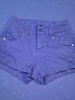 Dollhouse Cobalt High-Waist Triple Button Shorts